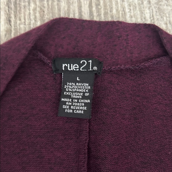 Rue 21 Deep Purple Cardigan Sweater Large - Picture 3 of 5